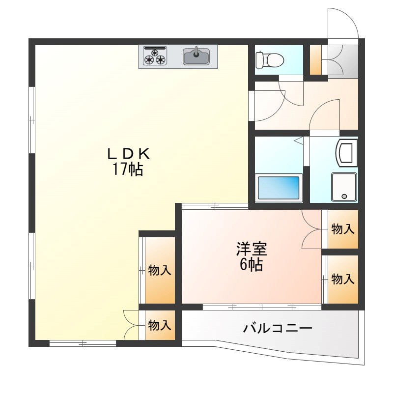 イステートハイツ中戸祭 201号室 間取り