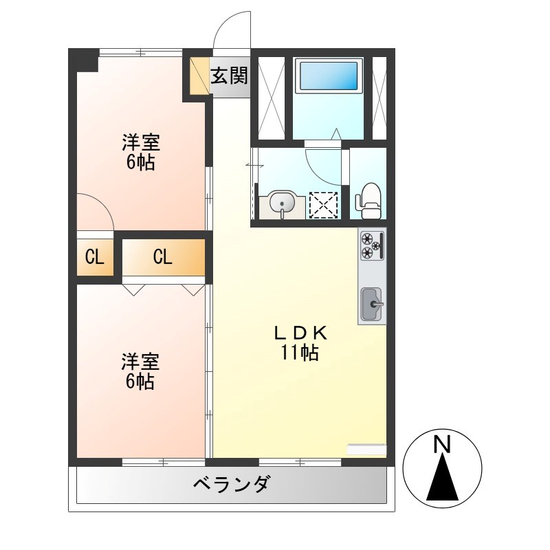 レジデンス東宝木 205号室 間取り