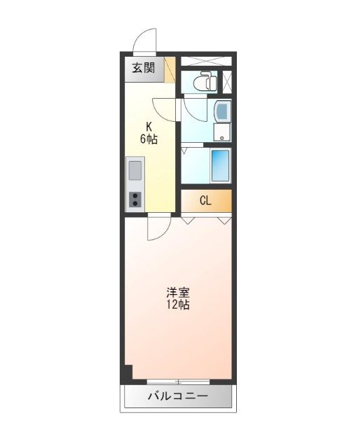 LOTUS MARSH元今泉 705号室 間取り