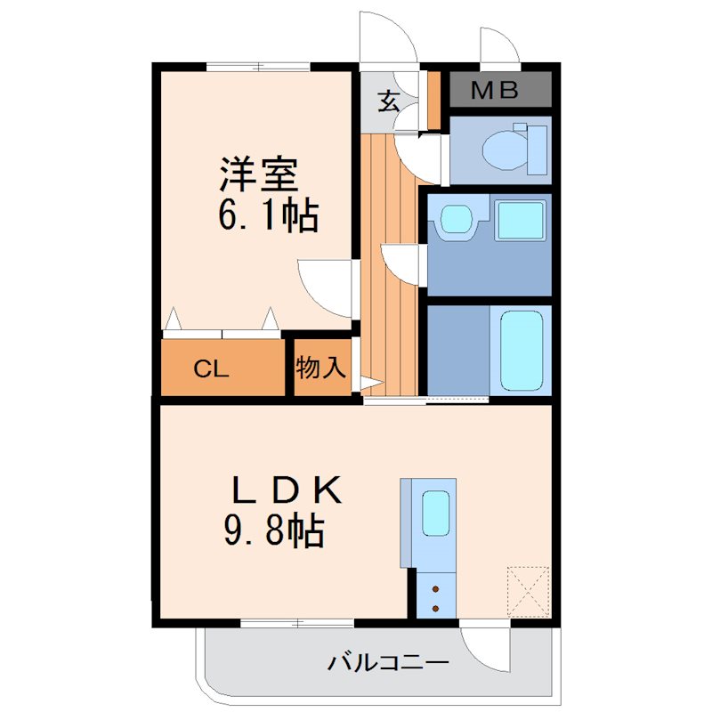 ロード＆スカイ 102号室 間取り