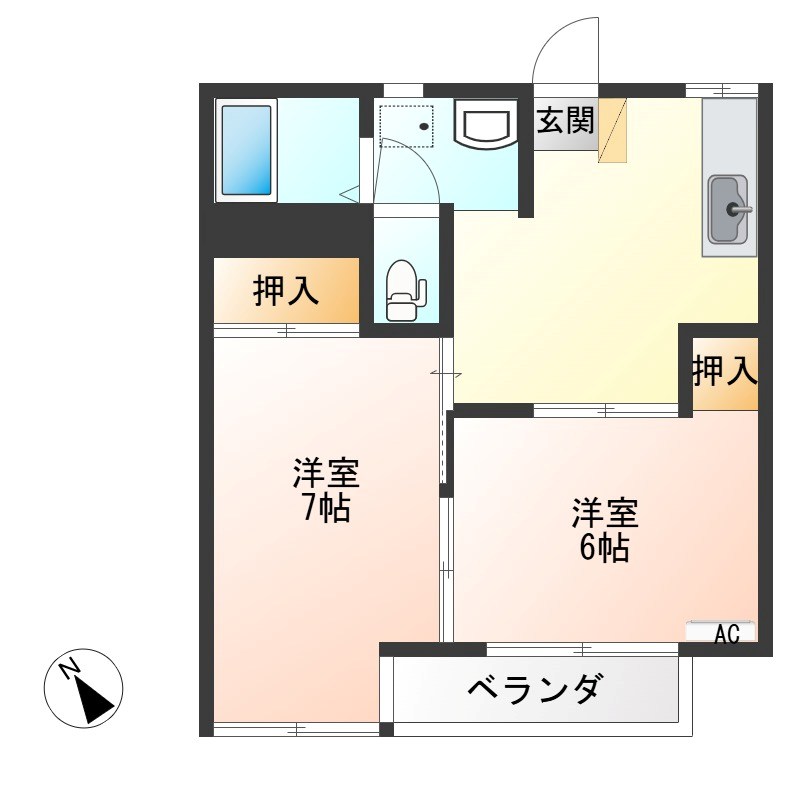 JOYコーポ 202号室 間取り