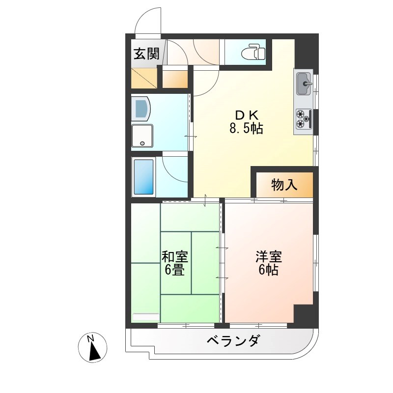 東口ハイツ 603号室 間取り