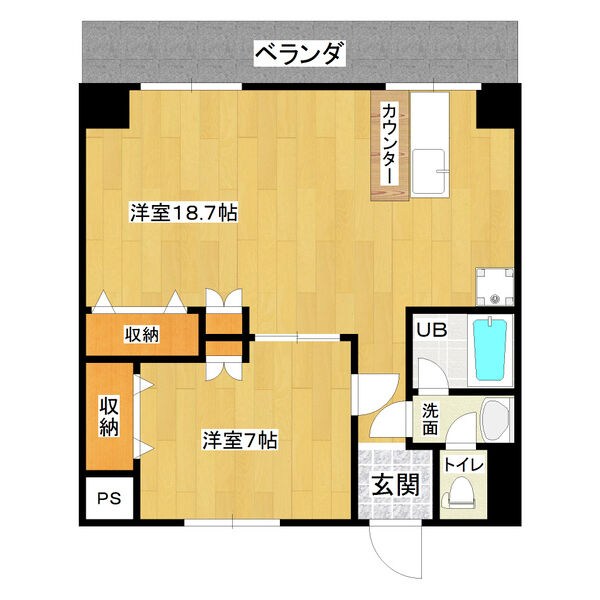 カスティールイン宇都宮 602号室 間取り