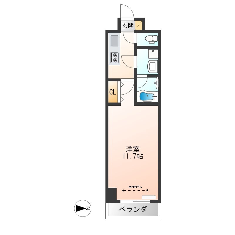 サンライズ宇都宮 905号室 間取り