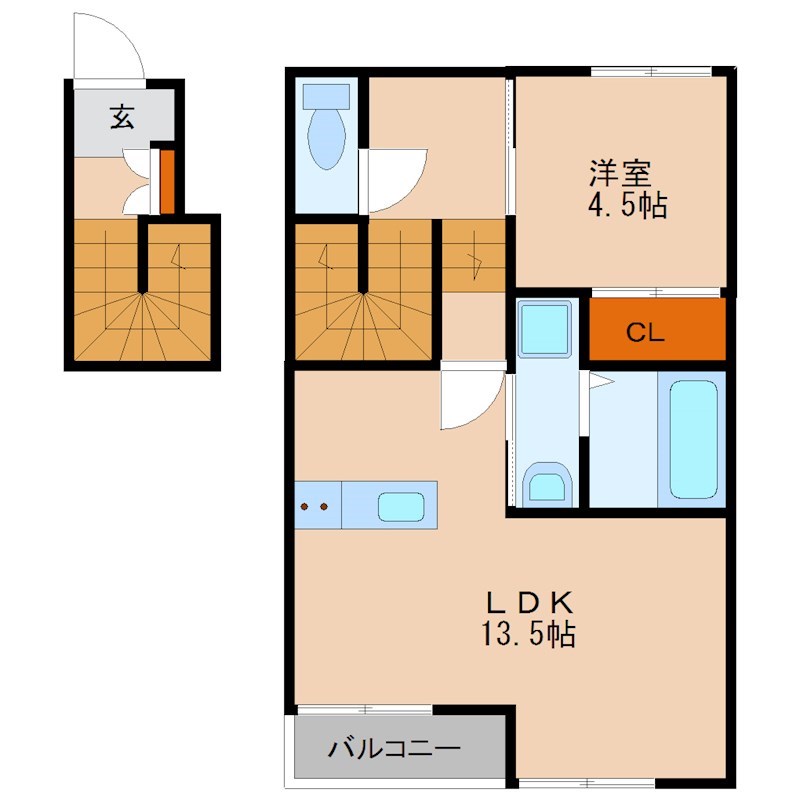 Ｒiz  Ｈarmonie   202号室 間取り