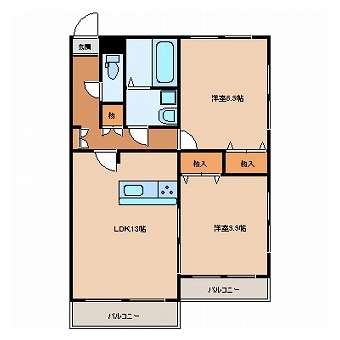 パレス・ド・ルミーネ 3-E号室 間取り