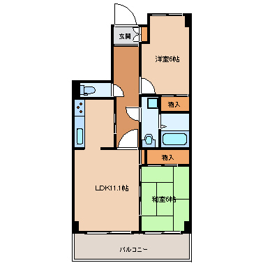 グランドハイツ今泉 1011号室 間取り