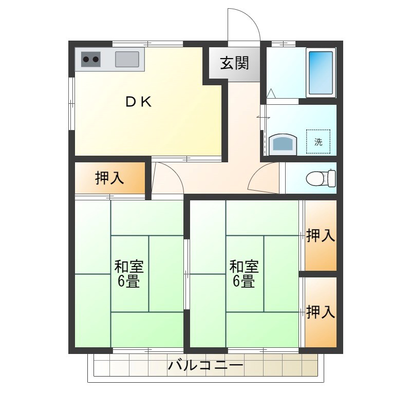 佐山アパート 202号室 間取り