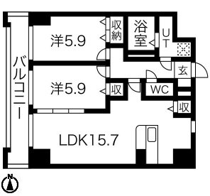 ソレイユ御蔵町 302号室 間取り