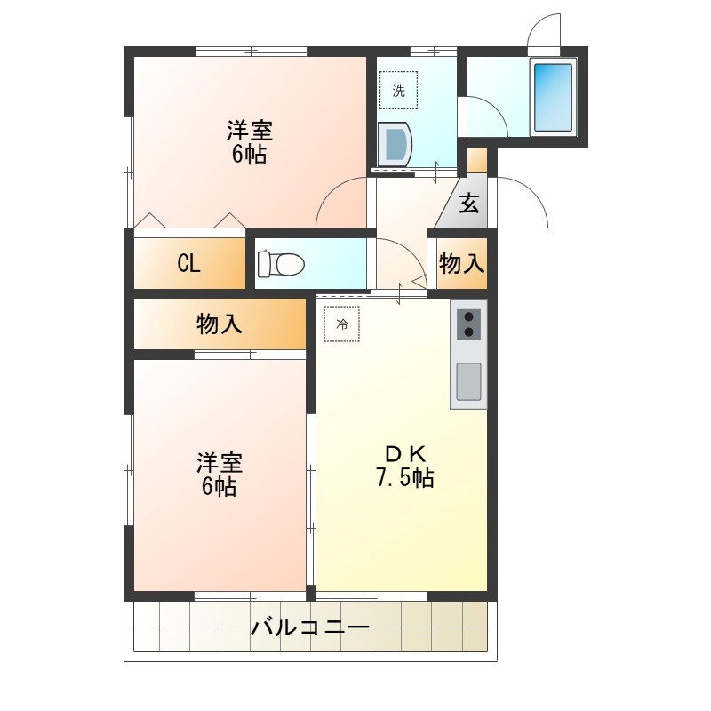 セントポール 101号室 間取り