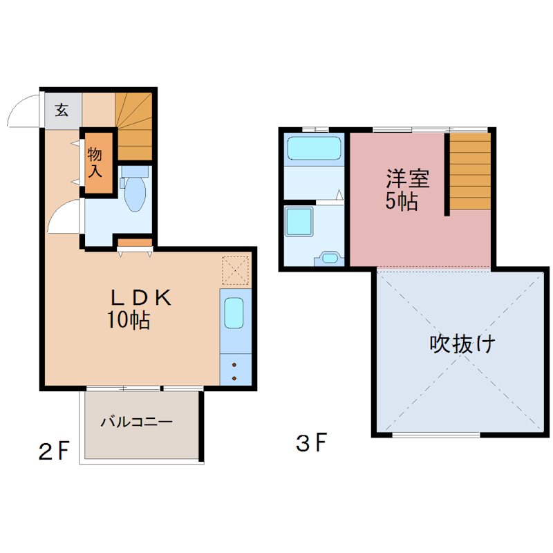 K-FLATS B号室 間取り