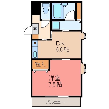 センチュリー上戸祭 404号室 間取り
