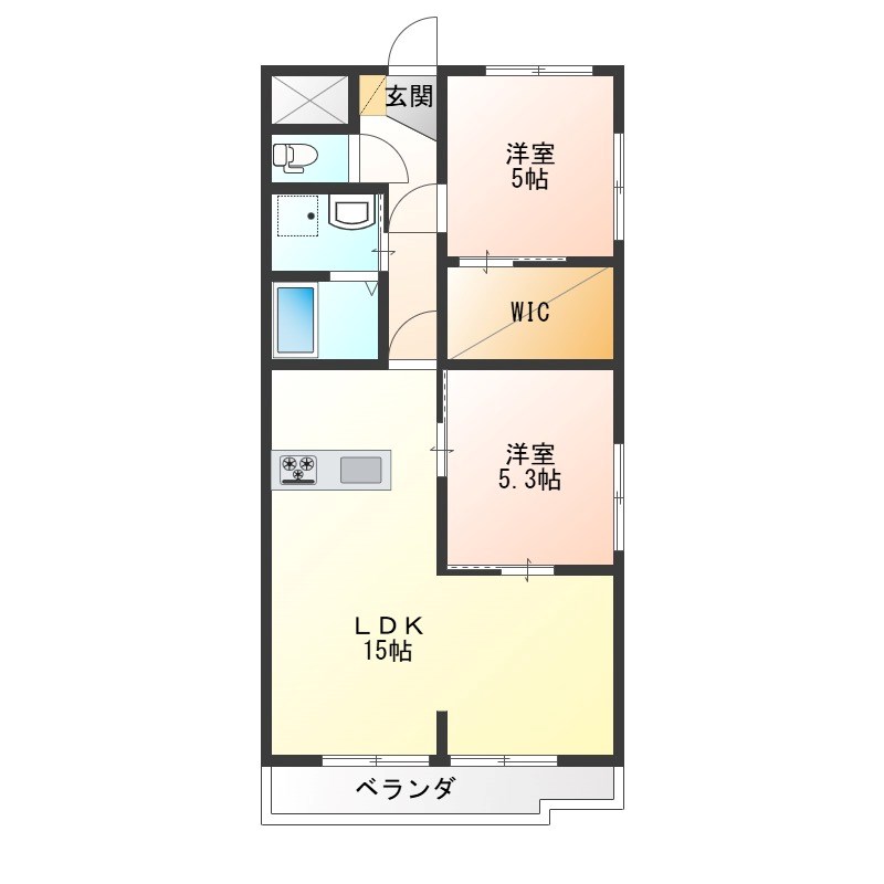 アルカサール泉が丘 202号室 間取り