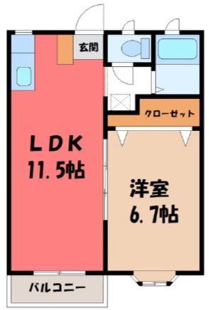 光マンションⅡ 202号室 間取り