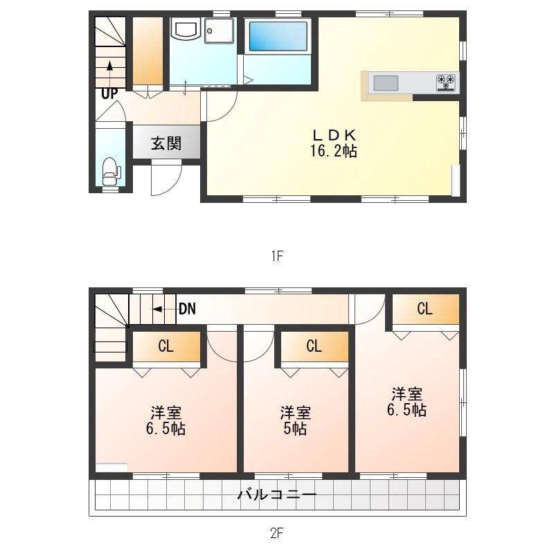 若草4丁目メゾネット E号室 間取り