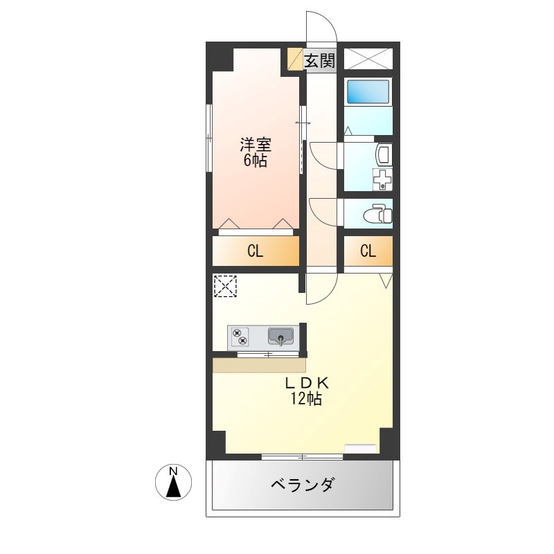 LOTUS MARSH元今泉 208号室 間取り