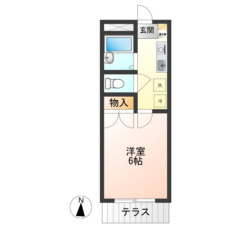 西川田第8レジデンス 103号室 間取り