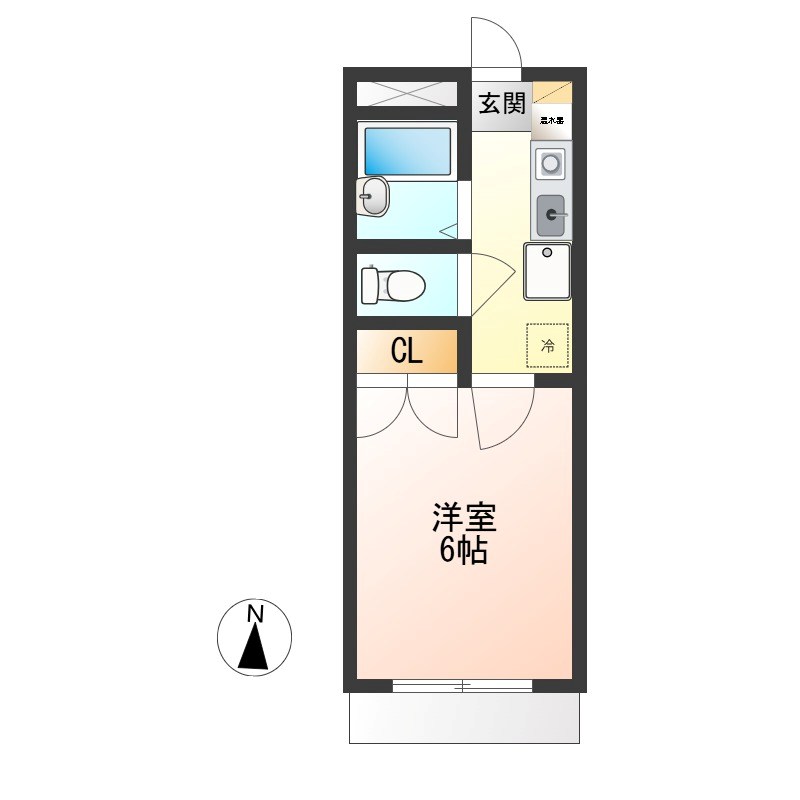 西川田第8レジデンス 103号室 間取り