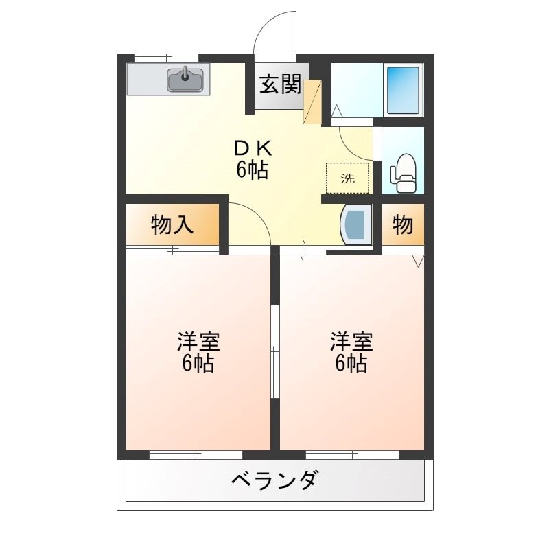 とちの木ハウス Ｂ103号室 間取り