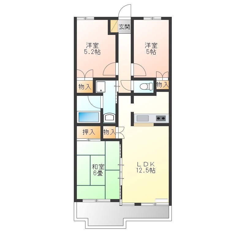 エクセレンス元町 205号室 間取り