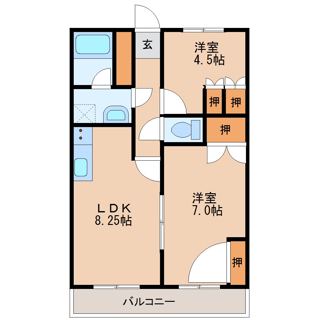 御幸パークマンション 202号室 間取り