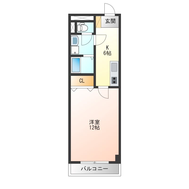 LOTUS MARSH元今泉 206号室 間取り