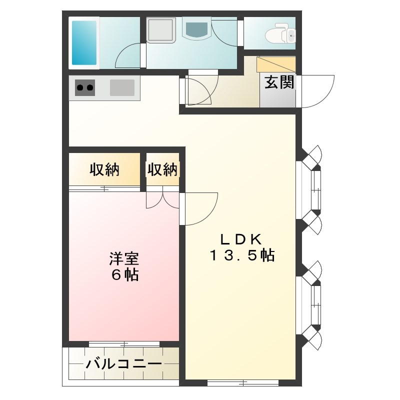 YNSハイツ 410号室 間取り