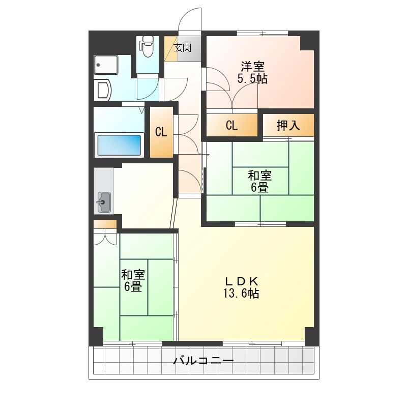 シティロイヤルコート 603号室 間取り