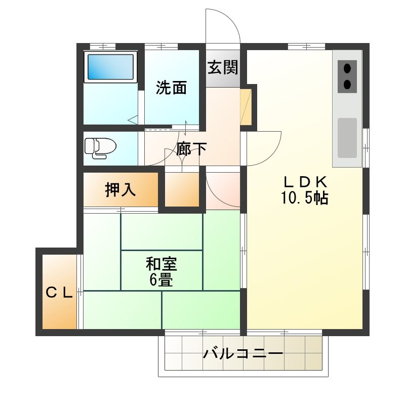 キャピタル 201号室 間取り