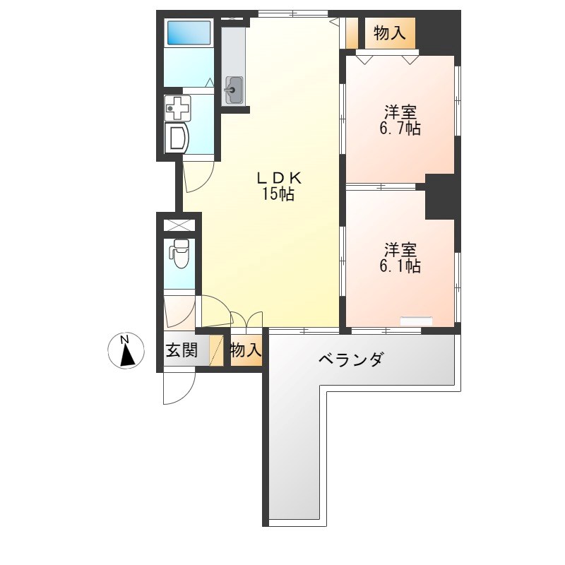 クイーンズリッチ東宿郷 305号室 間取り