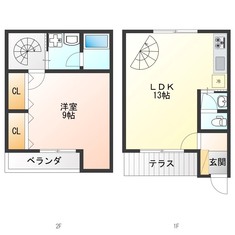 ラ・クレアール 2号室 間取り