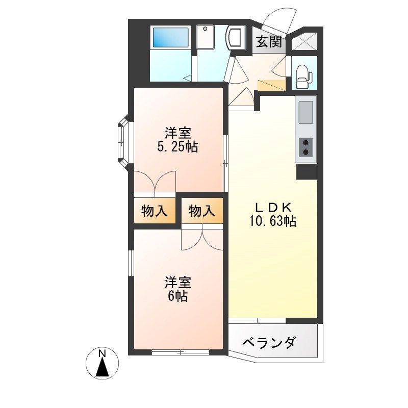南大通りイステートハイツ   間取り