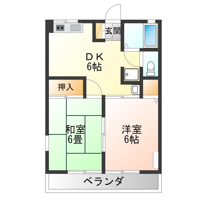 グリーンフラットＢ 103号室 間取り