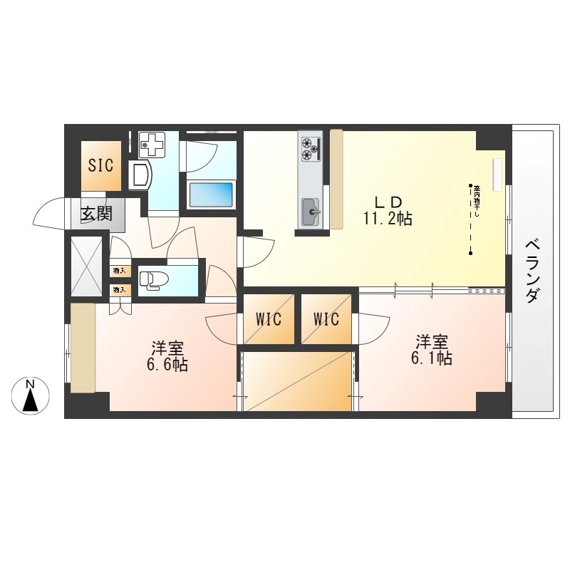 サンライズ宇都宮 1002号室 間取り
