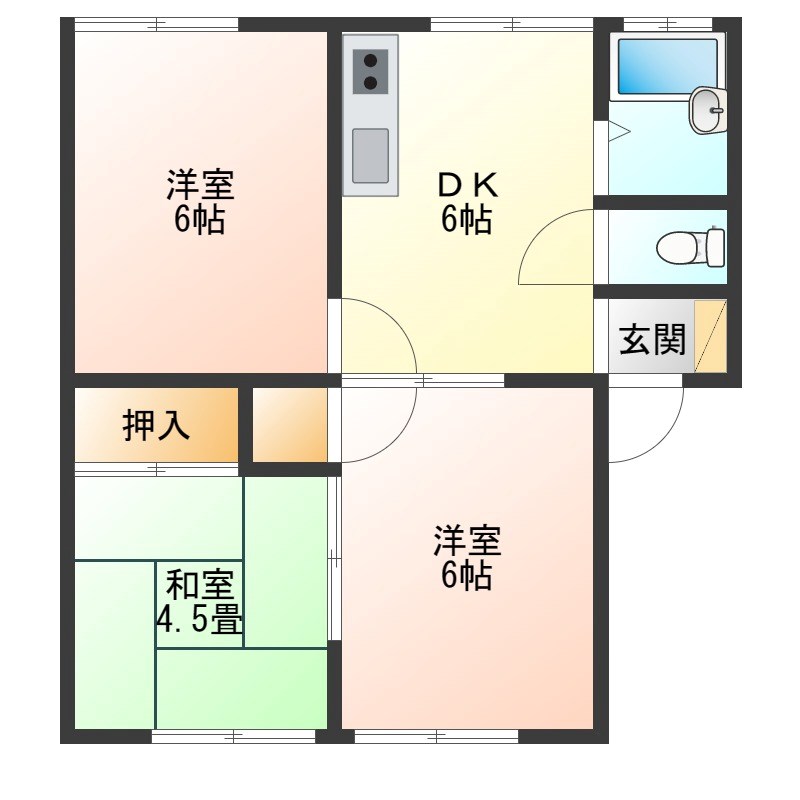 553ハイツⅠ 102号室 間取り