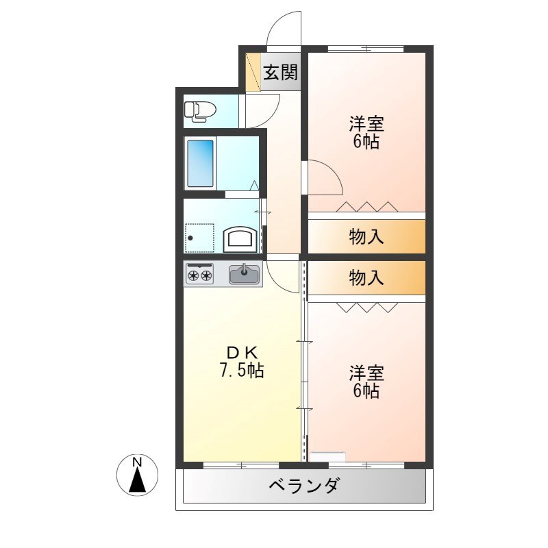 ハイツパルソー 207号室 間取り