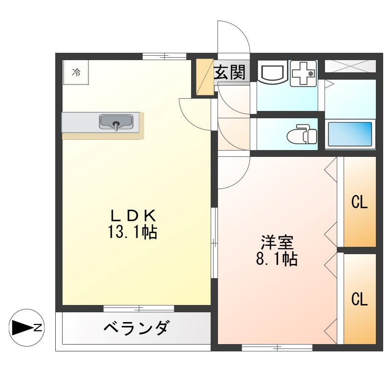 Y&Mアミューズ 205号室 間取り