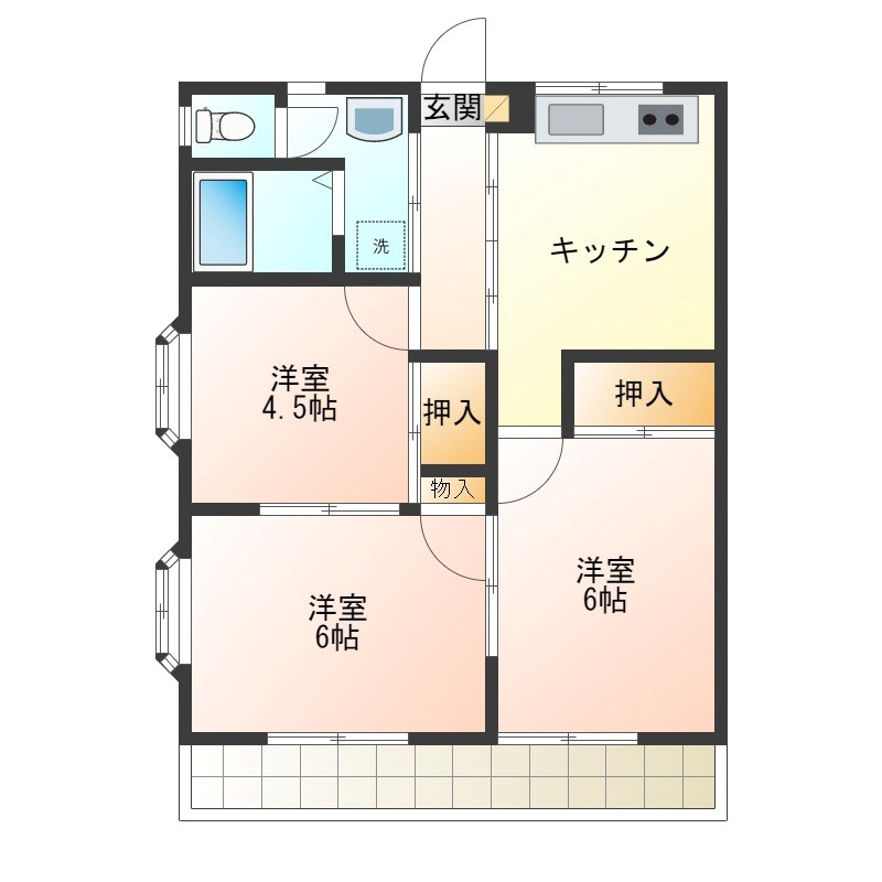 望月サンハイツ 110号室 間取り