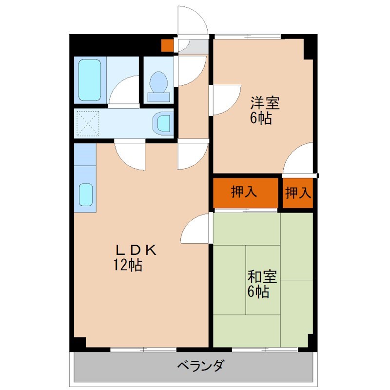 グリーンハイツ 206号室 間取り