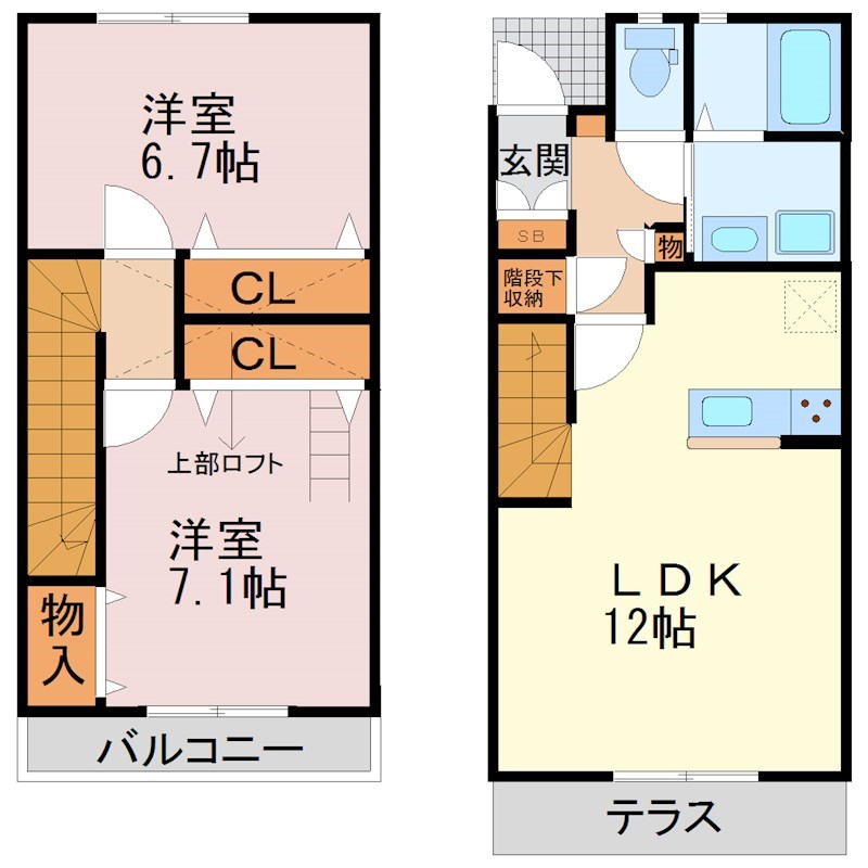 はっぴーはうすおのがわ Ⅾ号室 間取り