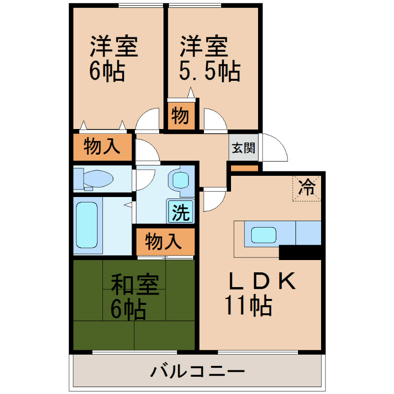 エスポワール今泉 102号室 間取り