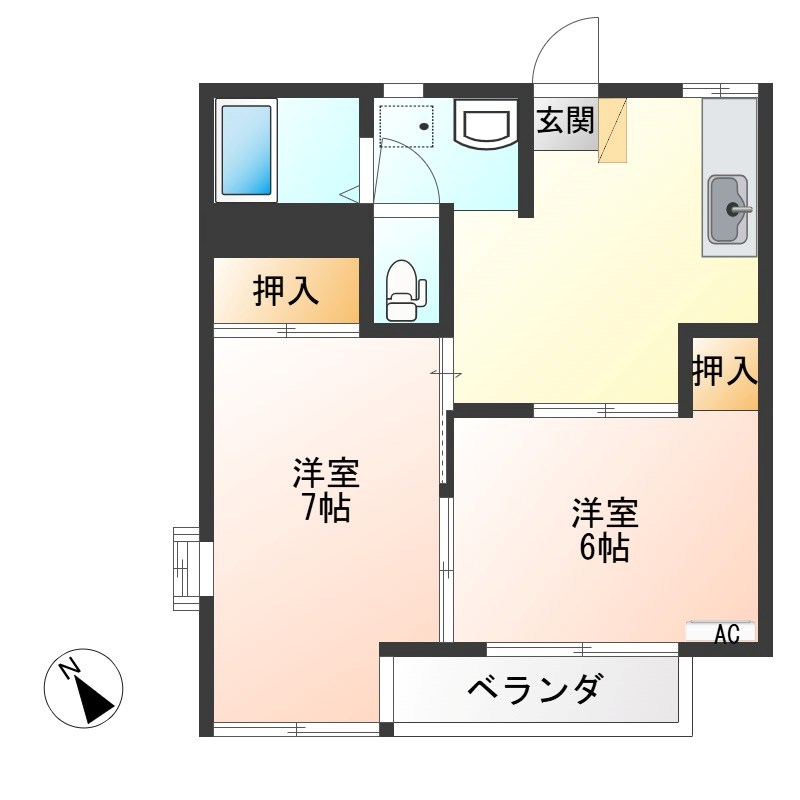 JOYコーポ 203号室 間取り