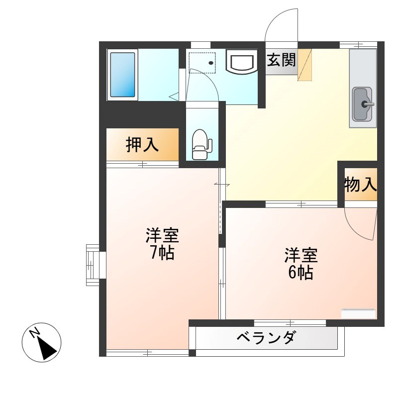 JOYコーポ 203号室 間取り