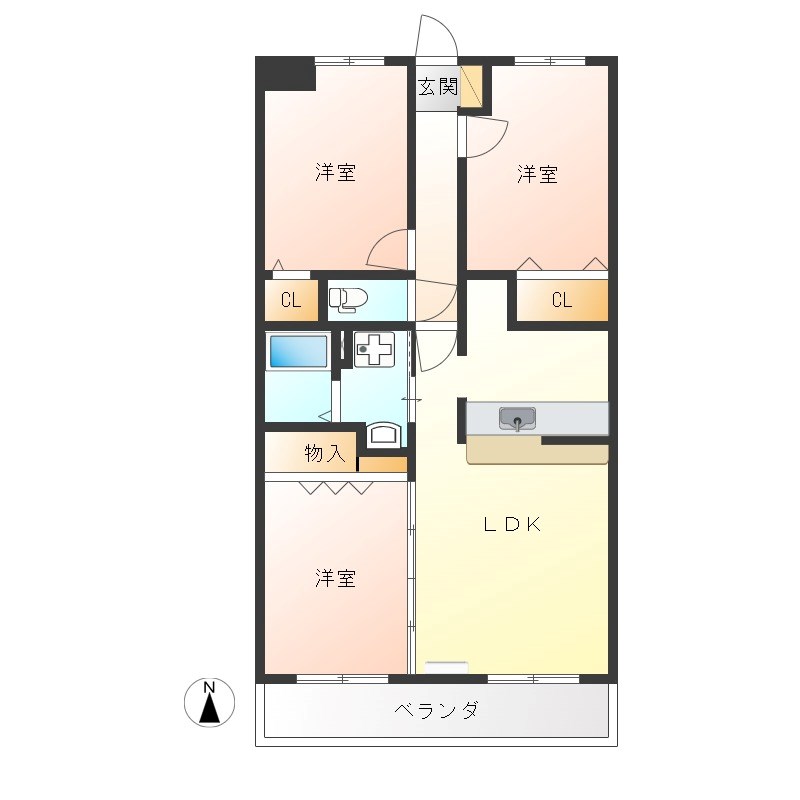 グリーンスクエア京町 102号室 間取り