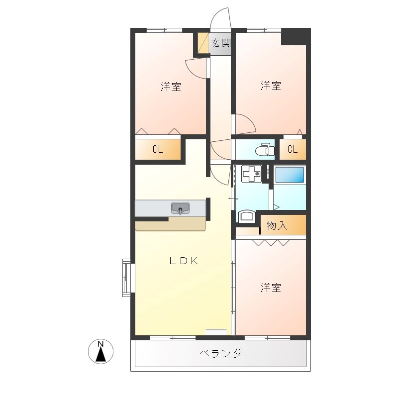 グリーンスクエア京町 301号室 間取り