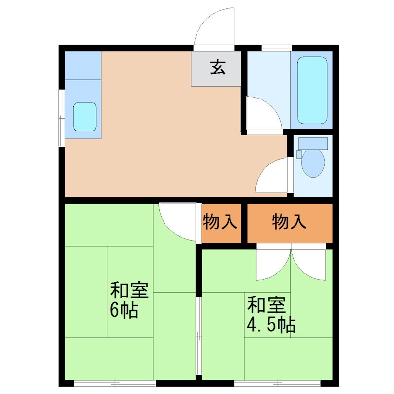 コーポ大寛 205号室 間取り