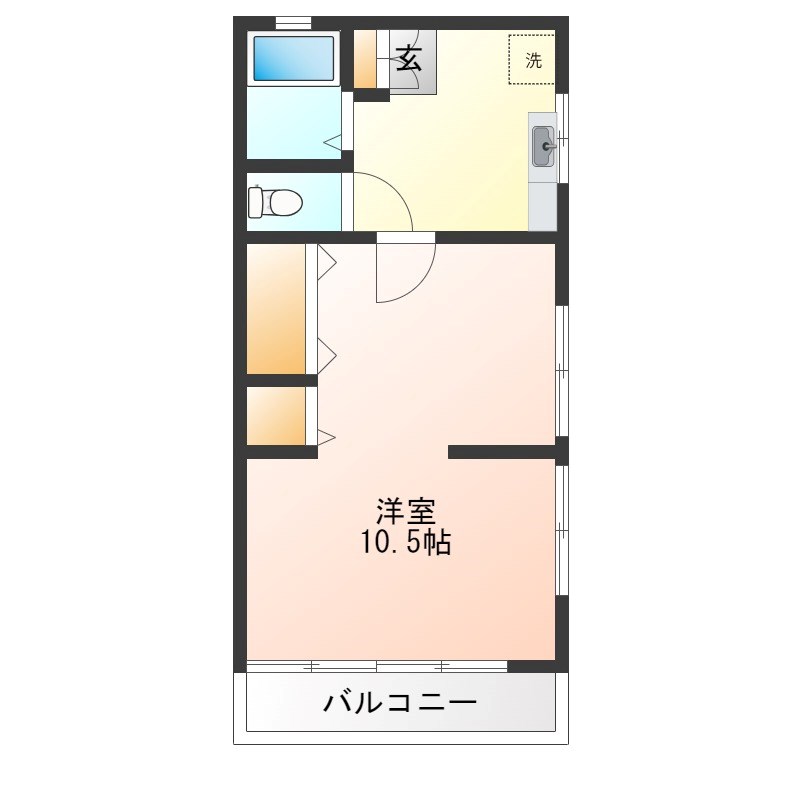 コーポアスペン　A 107号室 間取り