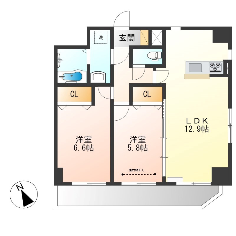 クラティオ 506号室 間取り