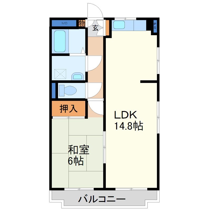 駒西ハイツⅠ 101号室 間取り