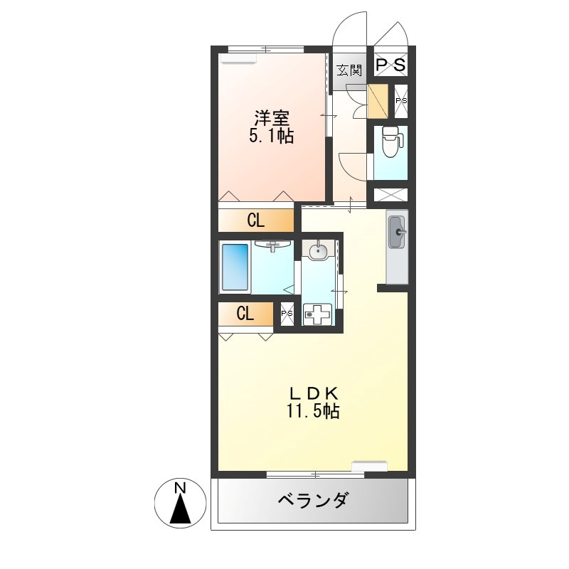 エトワールKEI 104号室 間取り